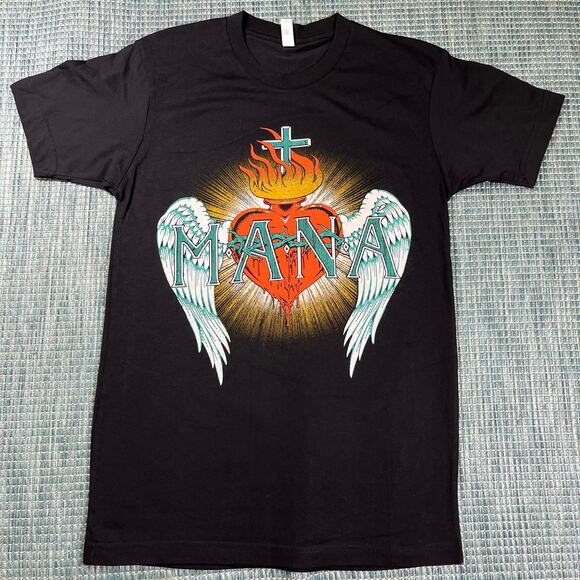 MANA Mexico Lindo Y Querido 2023 Tour Black T Shirt Mens Sz S New - Picture 1 of 5